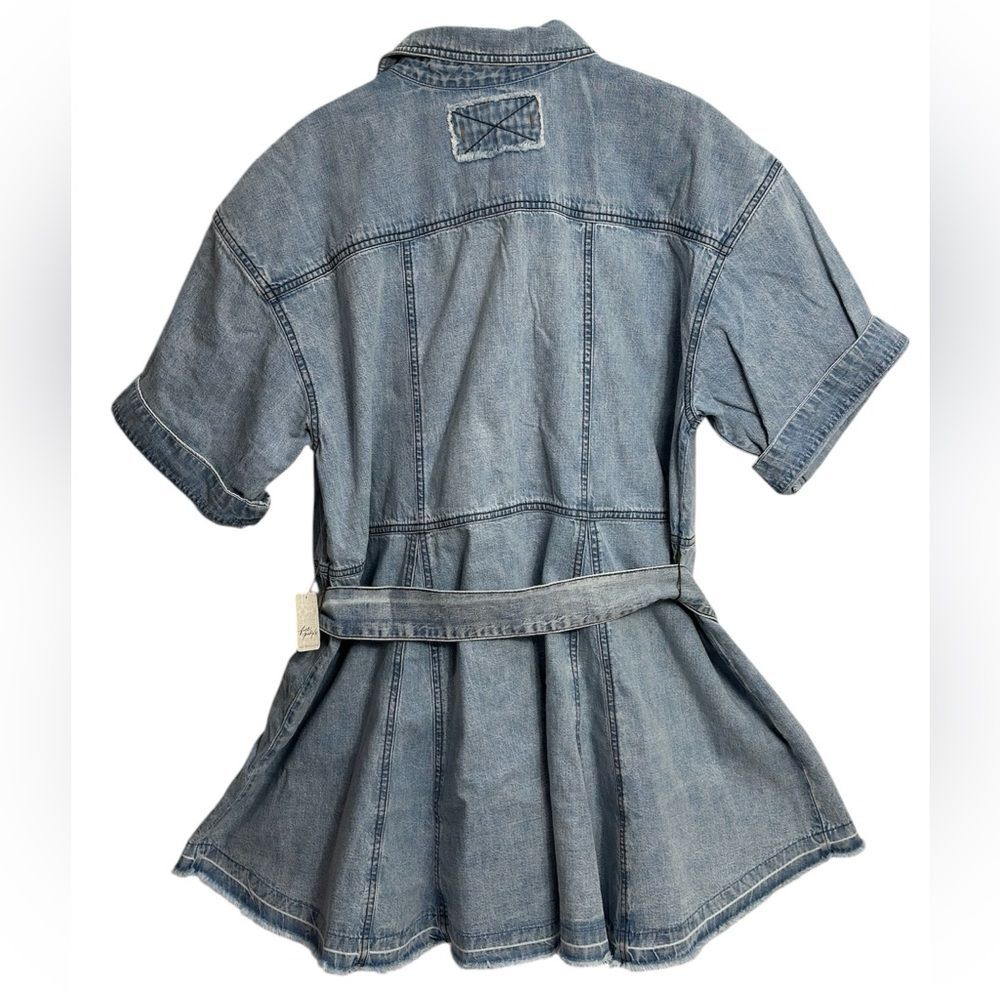 FREE PEOPLE Cotton Jenny‎ Denim Tie-Waist Tunic, Size XSMALL - Picture 6 of 15